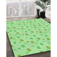 Patterned Green Rug, pat1262grn