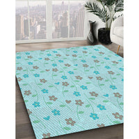 Patterned Blue Rug, pat1262lblu