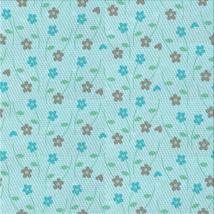 Round Patterned Blue Rug, pat1262lblu