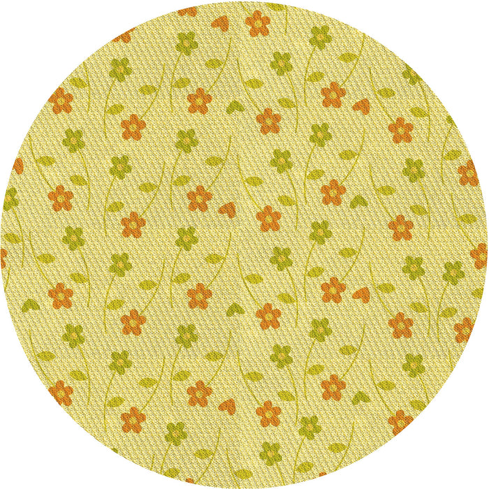 Square Machine Washable Transitional Yellow Rug in a Living Room, wshpat1262yw