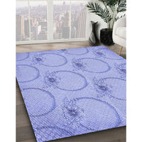 Patterned Light Slate Blue Rug, pat1263blu