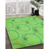 Patterned Emerald Green Rug, pat1263grn