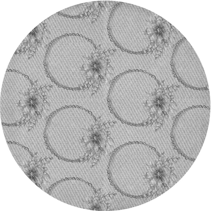 Square Patterned Platinum Silver Gray Rug, pat1263gry