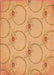 Machine Washable Transitional Yellow Orange Rug, wshpat1263org