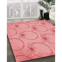 Patterned Pastel Pink Rug, pat1263rd