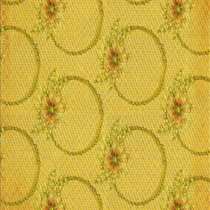 Machine Washable Transitional Gold Yellow Rug, wshpat1263yw