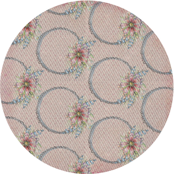 Sideview of Patterned Desert Sand Beige Novelty Rug, pat1263