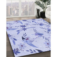 Patterned Lavender Blue Rug, pat1264blu