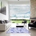 Square Patterned Lavender Blue Rug in a Living Room, pat1264blu