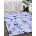 Patterned Lavender Blue Rug in Family Room, pat1264blu