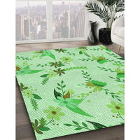 Patterned Light Green Rug, pat1264grn