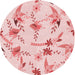 Square Patterned Light Rose Pink Rug, pat1264rd