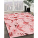 Patterned Light Rose Pink Rug in Family Room, pat1264rd