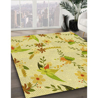 Patterned Orange Gold Rug, pat1264yw