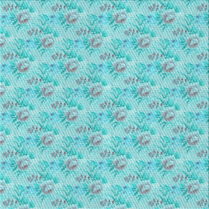 Round Patterned Macaw Blue Green Rug, pat1265lblu