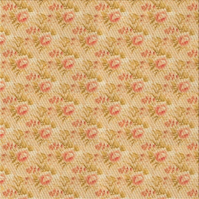 Round Patterned Orange Rug, pat1265org