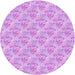 Square Patterned Blossom Pink Rug, pat1265pur