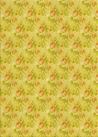 Machine Washable Transitional Yellow Rug, wshpat1265yw