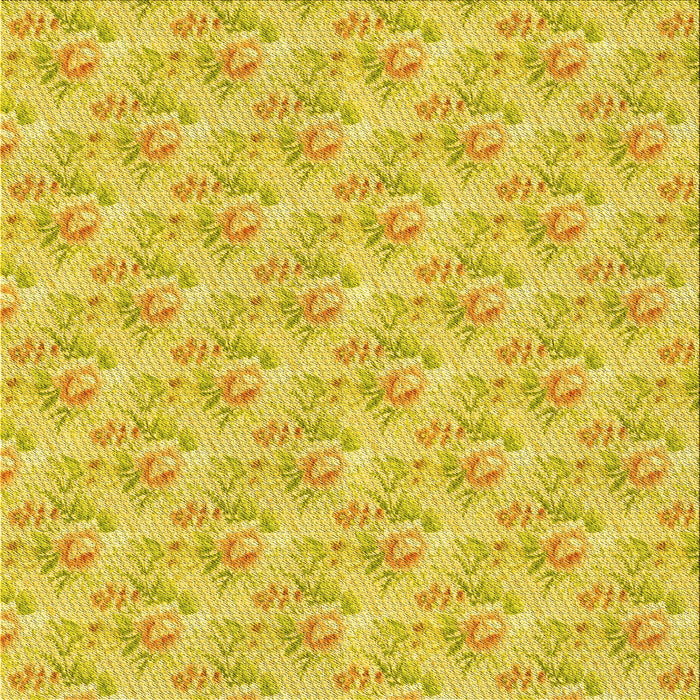 Round Machine Washable Transitional Yellow Rug, wshpat1265yw