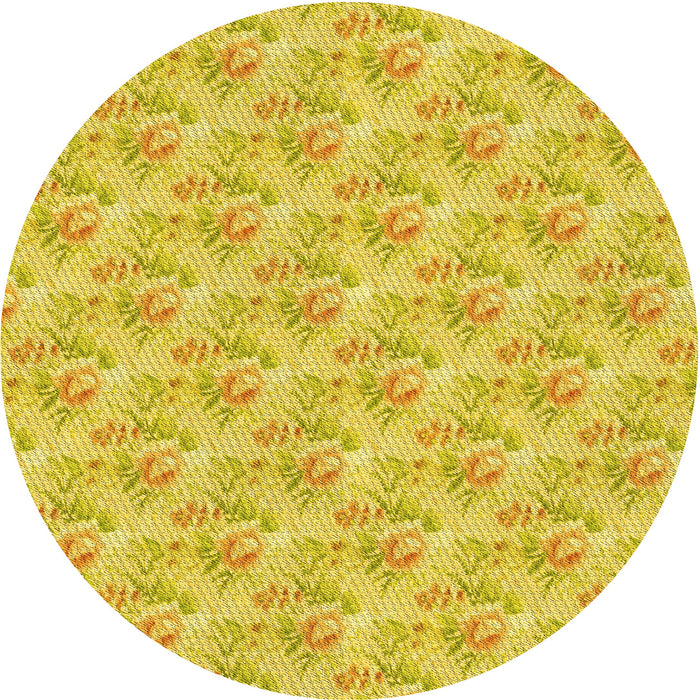 Square Machine Washable Transitional Yellow Rug in a Living Room, wshpat1265yw