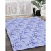 Machine Washable Transitional Sky Blue Rug in a Family Room, wshpat1266blu