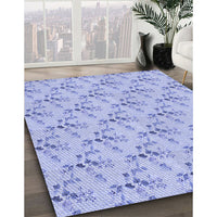 Patterned Sky Blue Rug, pat1266blu