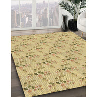 Patterned Caramel Brown Rug, pat1266brn