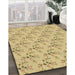 Patterned Caramel Brown Rug in Family Room, pat1266brn