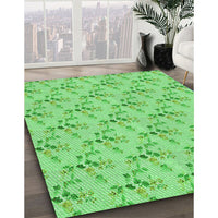 Patterned Green Rug, pat1266grn