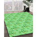 Machine Washable Transitional Green Rug in a Family Room, wshpat1266grn