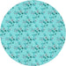 Square Patterned Macaw Blue Green Rug, pat1266lblu