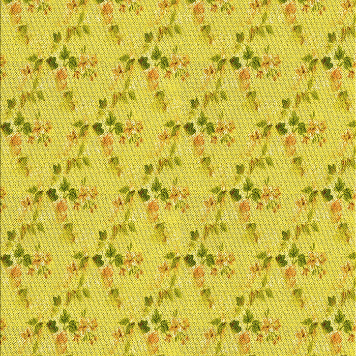 Machine Washable Transitional Yellow Rug, wshpat1266yw