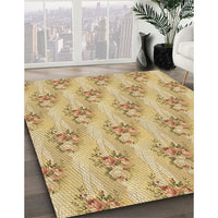 Patterned Cinnamon Brown Rug, pat1267brn