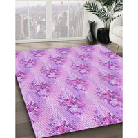 Patterned Blossom Pink Rug, pat1267pur