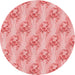 Square Patterned Pastel Pink Rug, pat1267rd