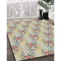 Patterned Dark Almond Brown Novelty Rug, pat1267