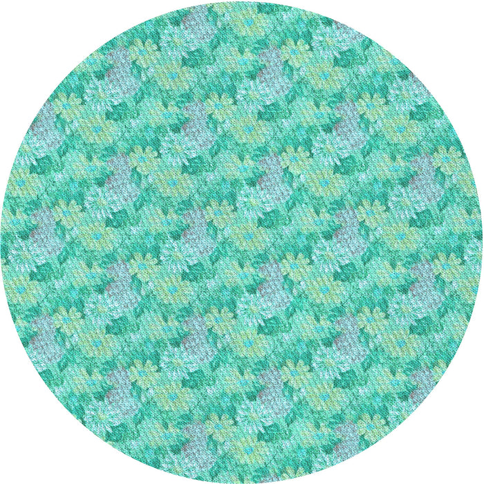 Square Patterned Light Sea Green Rug, pat1268lblu