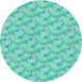 Square Patterned Light Sea Green Rug, pat1268lblu