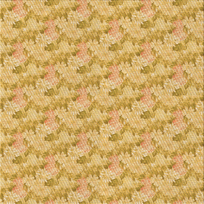 Round Patterned Orange Rug, pat1268org