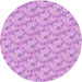 Square Patterned Pastel Purple Pink Rug, pat1268pur