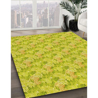 Patterned Yellow Rug, pat1268yw