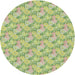 Sideview of Patterned Tea Green Novelty Rug, pat1268