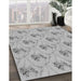 Patterned Platinum Silver Gray Rug in Family Room, pat1269gry
