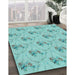 Machine Washable Transitional Seafoam Green Rug in a Family Room, wshpat1269lblu