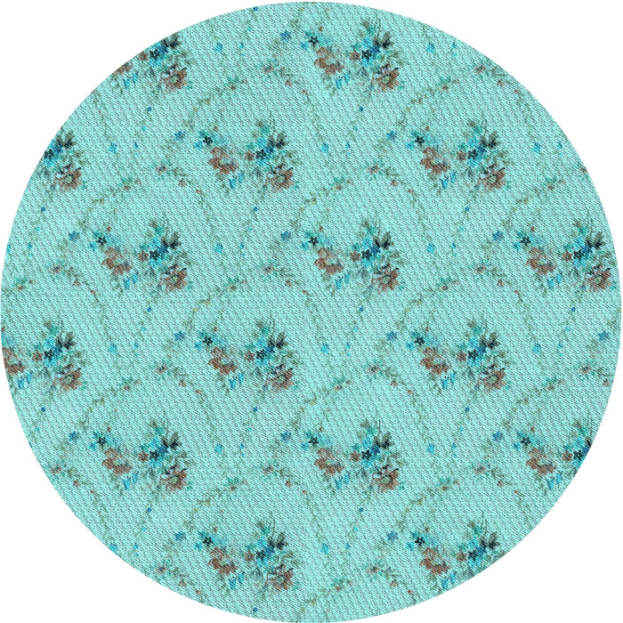 Square Patterned Seafoam Green Rug, pat1269lblu