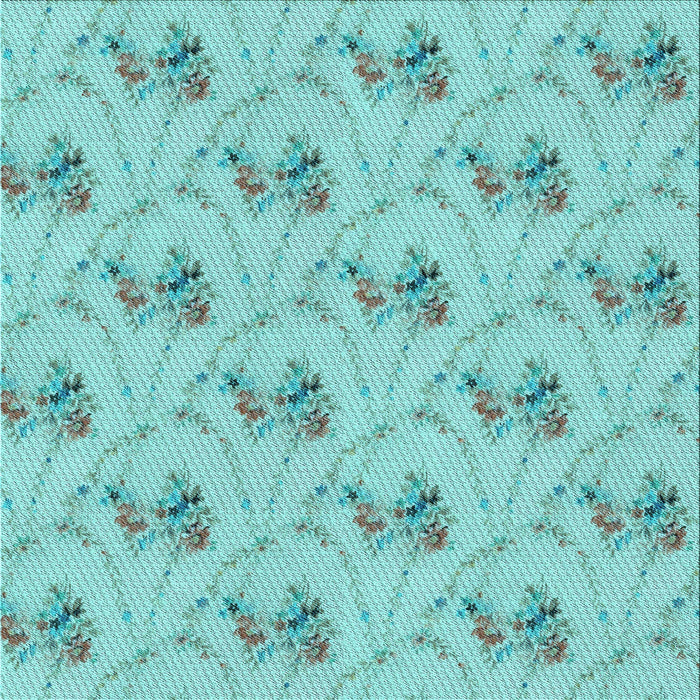 Round Machine Washable Transitional Seafoam Green Rug, wshpat1269lblu