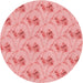 Square Patterned Pastel Pink Rug, pat1269rd