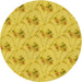 Square Patterned Golden Yellow Rug, pat1269yw