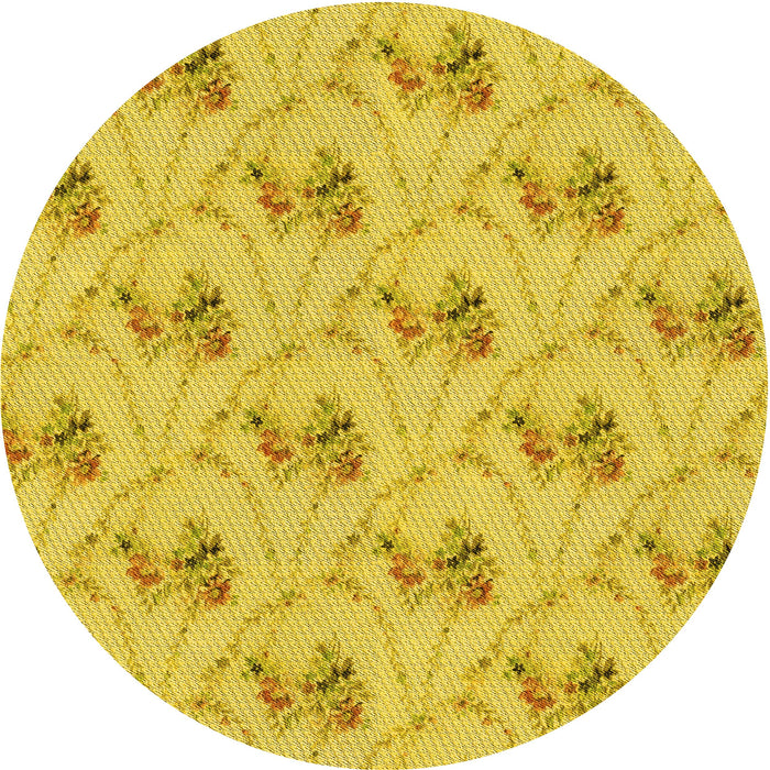Square Machine Washable Transitional Golden Yellow Rug in a Living Room, wshpat1269yw