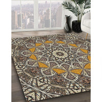 Patterned Light French Beige Brown Novelty Rug, pat126